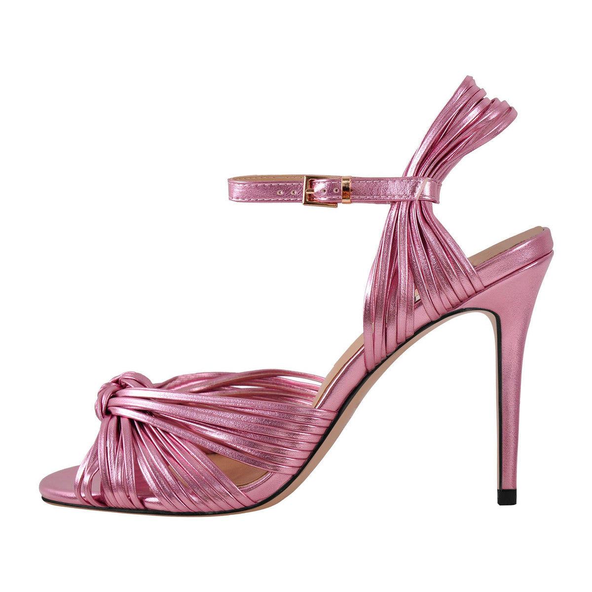 Round Toe Buckle Strap Stiletto Sandals - Onlymaker Premium
