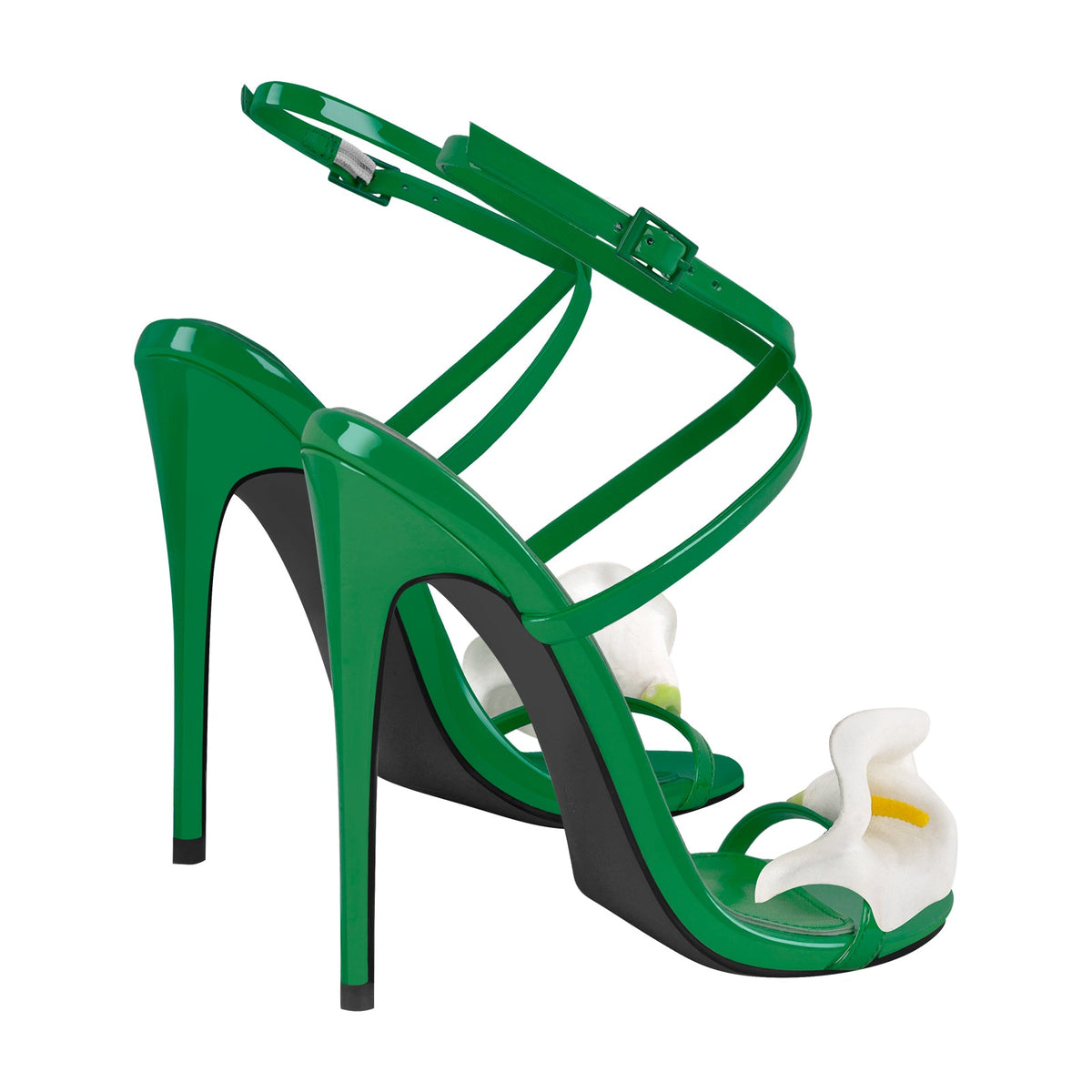 Round Toe Calla Lily Cross Strap Sandals - Onlymaker Recommended