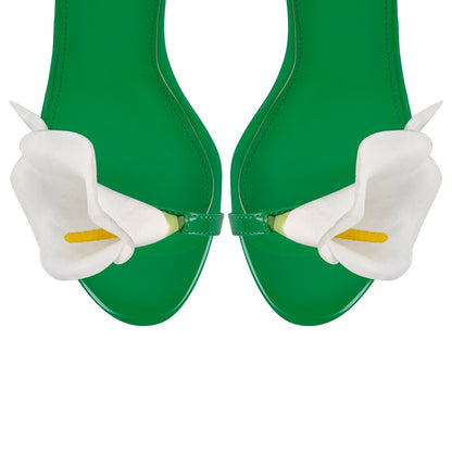 Round Toe Calla Lily Cross Strap Sandals - Onlymaker Recommended
