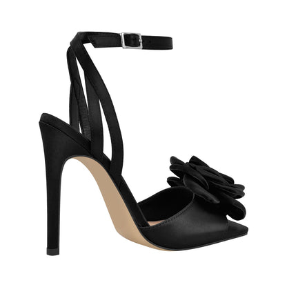 Square Toe Flower Ankle Strap Sandals - Onlymaker Signature
