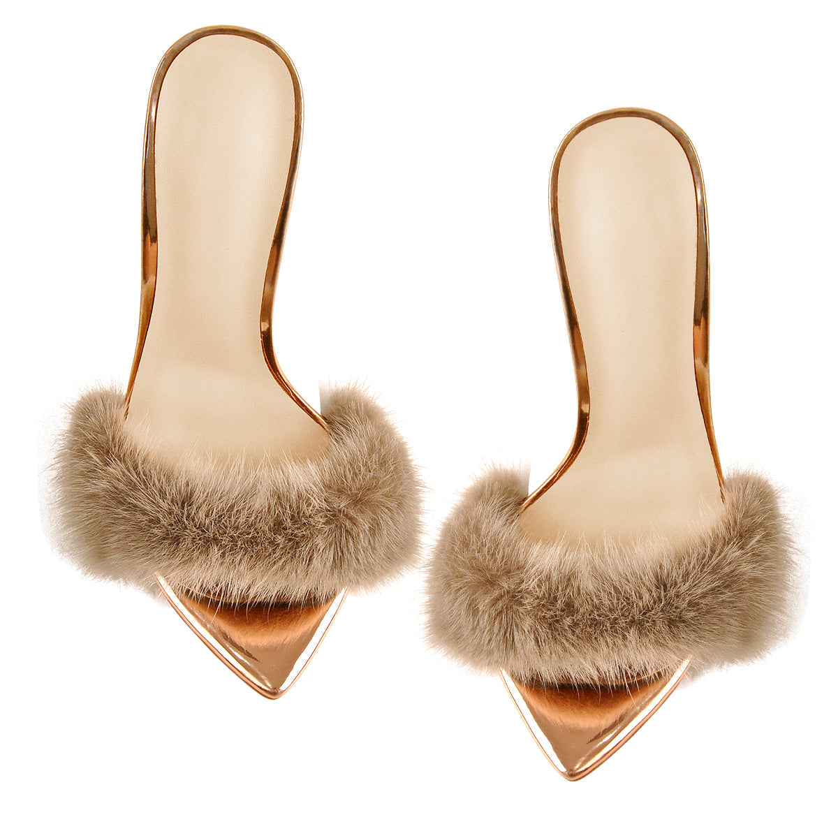 Feather Pointed Open Toe High Heel Sandals - Onlymaker Value