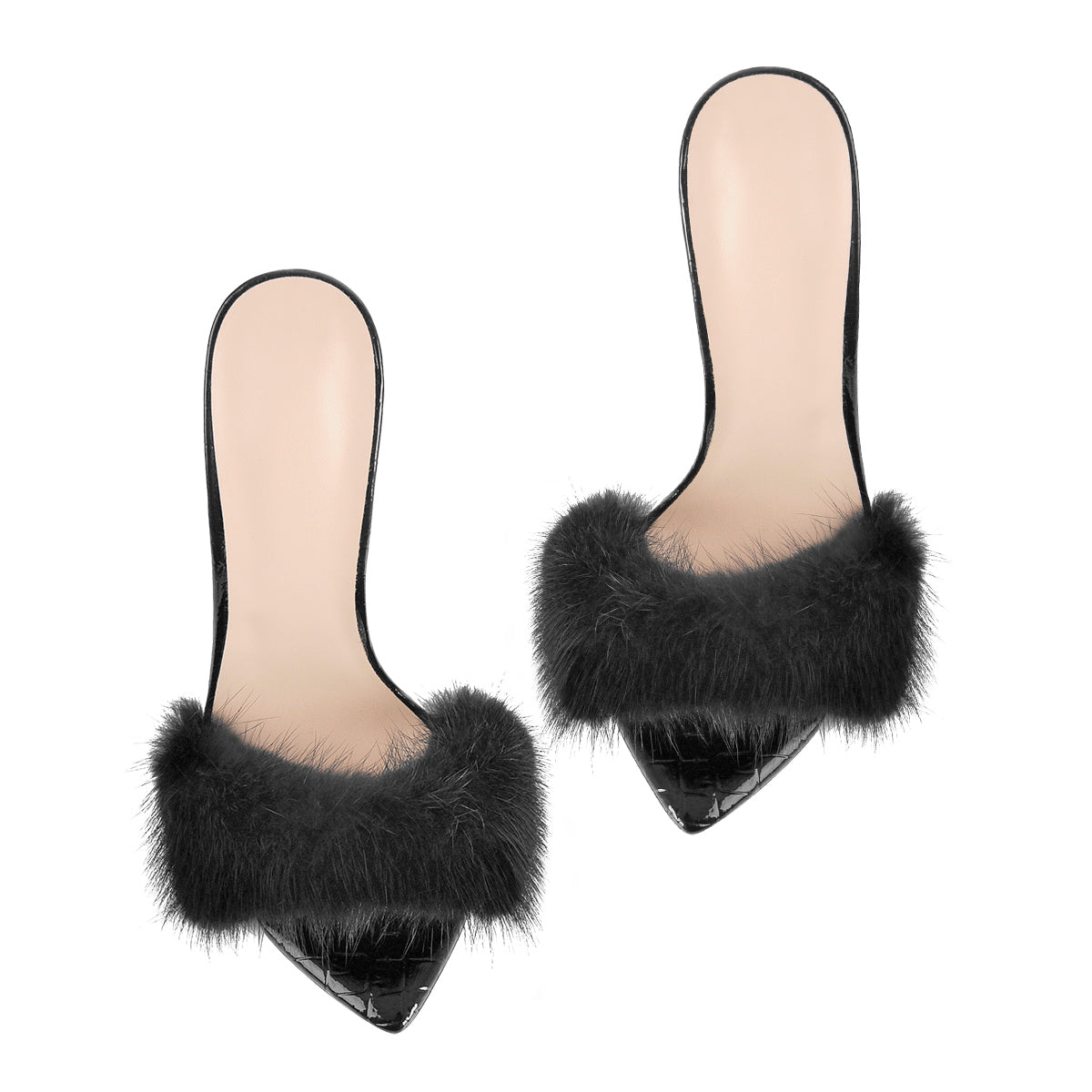Feather Pointed Open Toe High Heel Sandals - Onlymaker Value