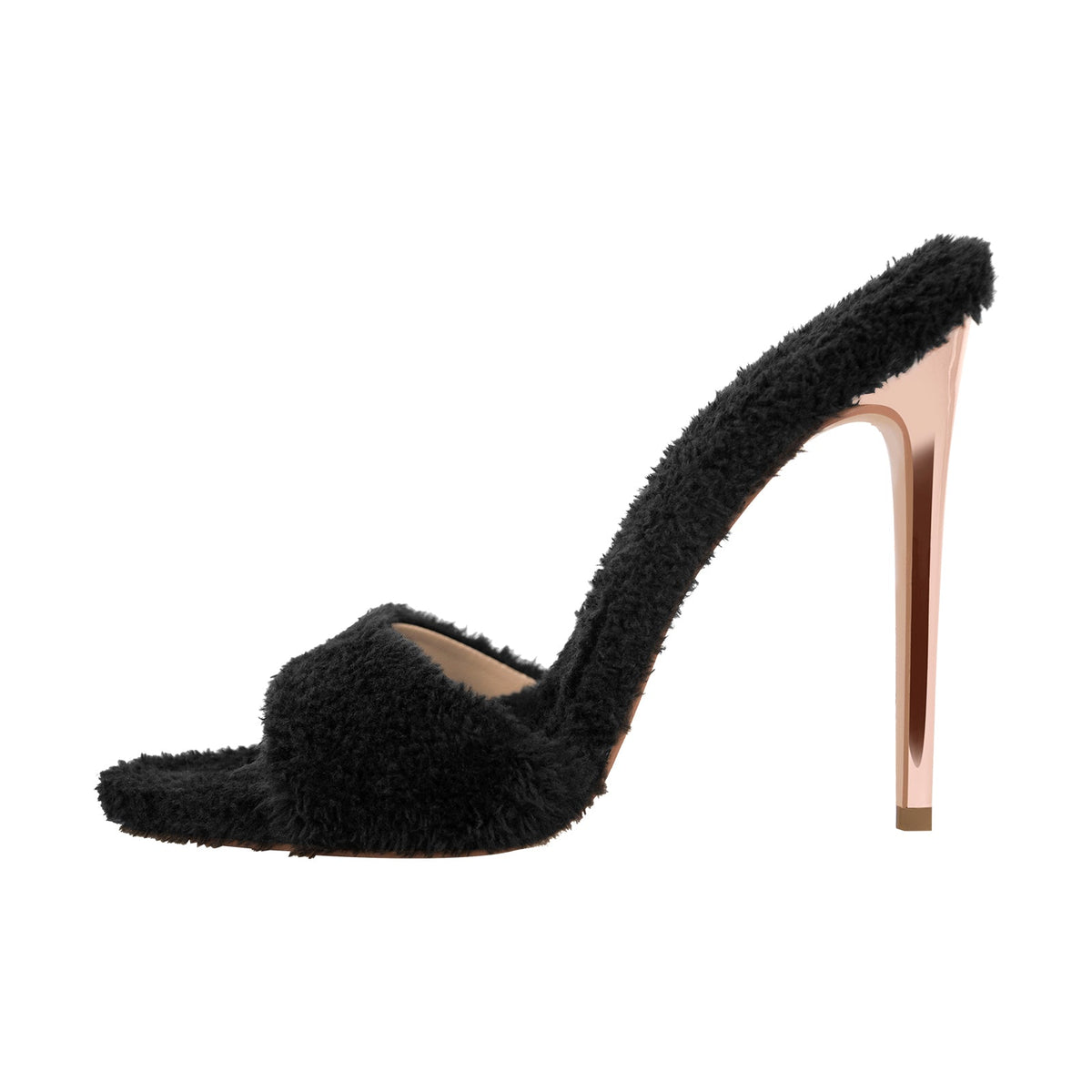 Sherpa Pointed Toe High Heel Sandals - Onlymaker Everyday