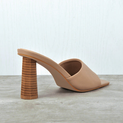 Square Open Toe Mules Chunky Heel Sandals - Onlymaker Discount