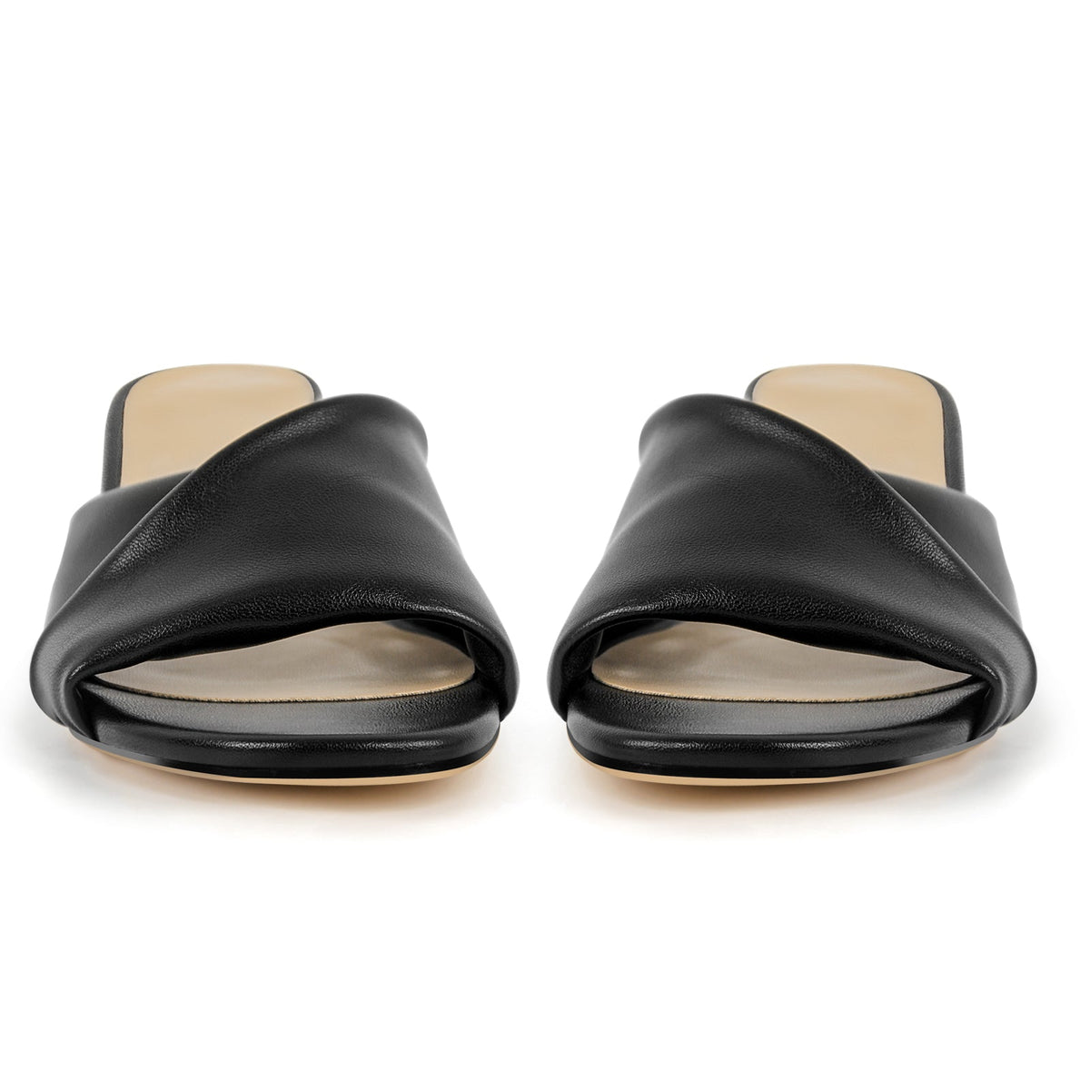 Black Round Toe Kitten Heel Mules - Onlymaker Trending