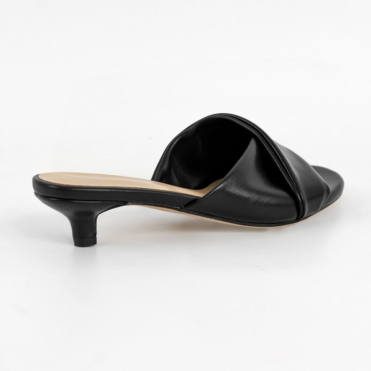 Black Round Toe Kitten Heel Mules - Onlymaker Trending