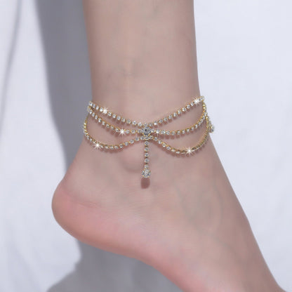 Rhinestone Pendant Anklet - Onlymaker Special Offer