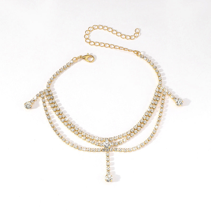 Rhinestone Pendant Anklet - Onlymaker Special Offer