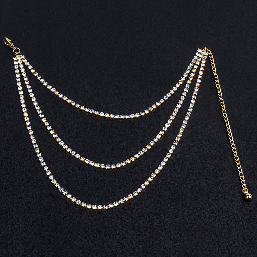 Rhinestone Multi-layered Anklet - Onlymaker Trusted
