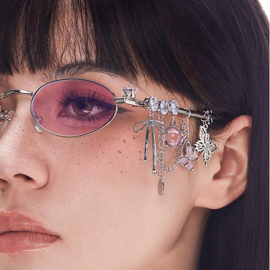 Chain Tassel Rhinestone Sunglasses - Onlymaker Classic