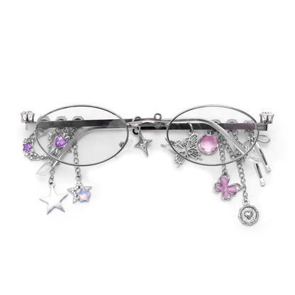 Chain Tassel Rhinestone Sunglasses - Onlymaker Classic