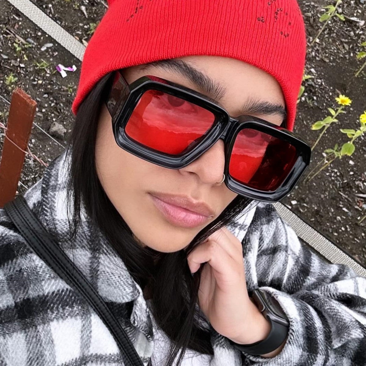 Square Shape Wide Rim Sunglasses - Onlymaker Classic