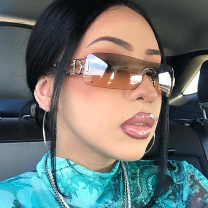 Rimless Cutout Sunglasses - Onlymaker Smart Buy