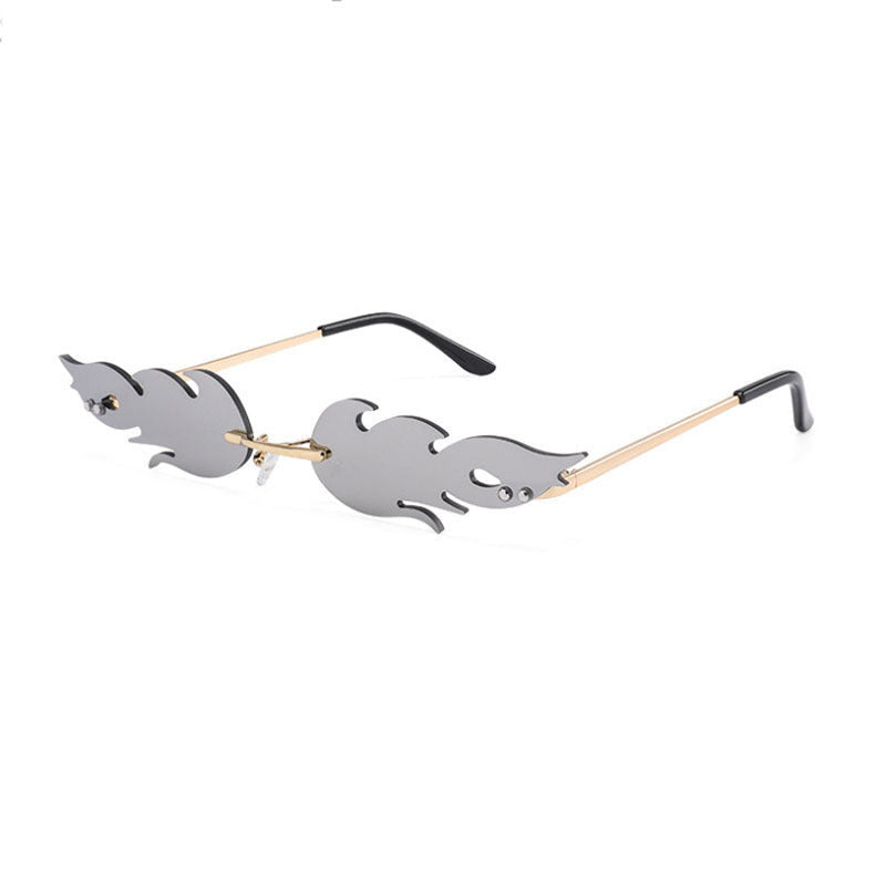 Flame Shape Rimless Sunglasses - Onlymaker Smart Buy