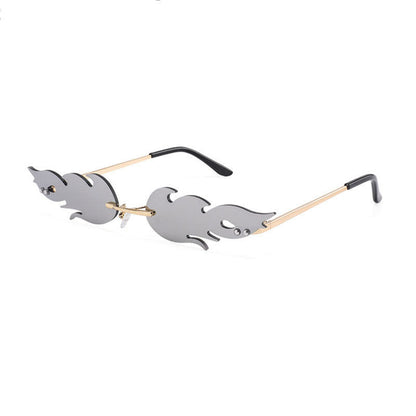 Flame Shape Rimless Sunglasses - Onlymaker Smart Buy