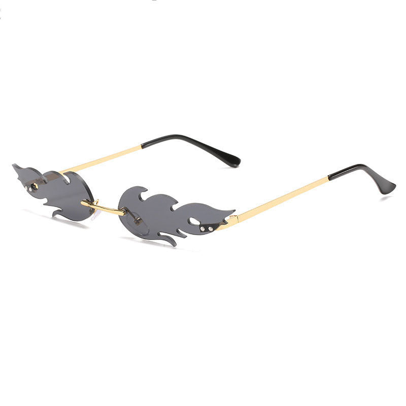 Flame Shape Rimless Sunglasses - Onlymaker Smart Buy