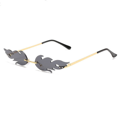 Flame Shape Rimless Sunglasses - Onlymaker Smart Buy