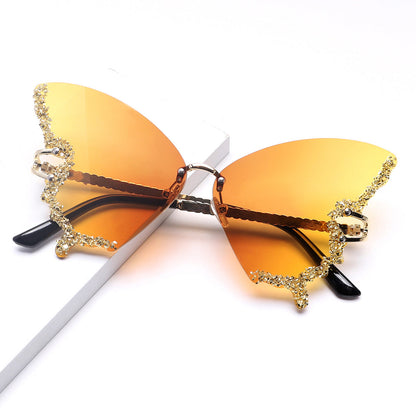 Punk Butterfly Rimless Sunglasses - Onlymaker Quality