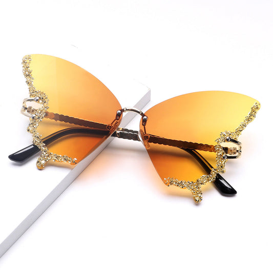 Punk Butterfly Rimless Sunglasses - Onlymaker Quality