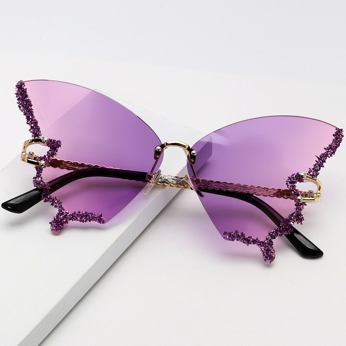 Punk Butterfly Rimless Sunglasses - Onlymaker Quality