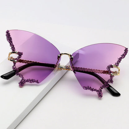 Punk Butterfly Rimless Sunglasses - Onlymaker Quality
