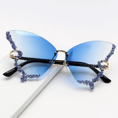Punk Butterfly Rimless Sunglasses - Onlymaker Quality