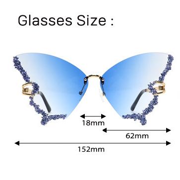 Punk Butterfly Rimless Sunglasses - Onlymaker Quality