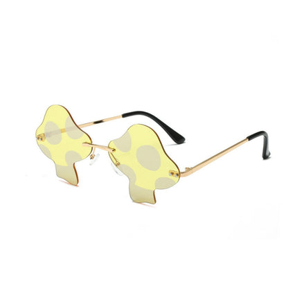 Multicolor Mushroom Shape Rimless Sunglasses - Onlymaker Best Price