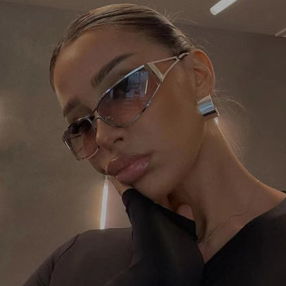 Gradient Metal Frame Sunglasses - Onlymaker New
