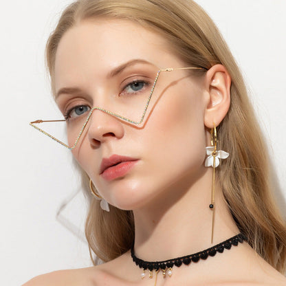 Rhinestone W Shape Sunglasses - Onlymaker Trending