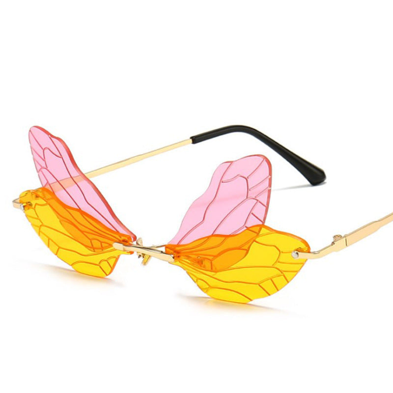 Butterfly Wings Rimless Sunglasses - Onlymaker Deals