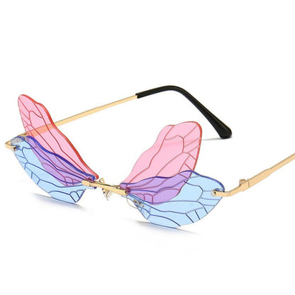 Butterfly Wings Rimless Sunglasses - Onlymaker Deals