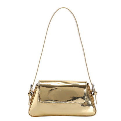 Glossy Metallic Leather Underarm Handbags - Onlymaker Everyday