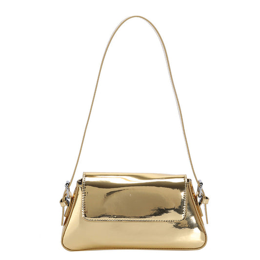 Glossy Metallic Leather Underarm Handbags - Onlymaker Everyday
