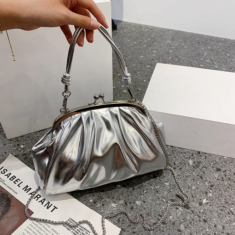 Silver Metallic Colore Crossbody Handbag - Onlymaker Trending
