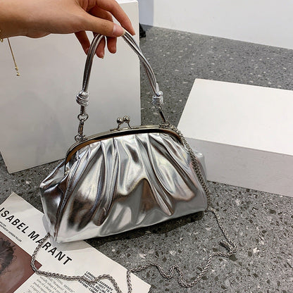 Silver Metallic Colore Crossbody Handbag - Onlymaker Trending