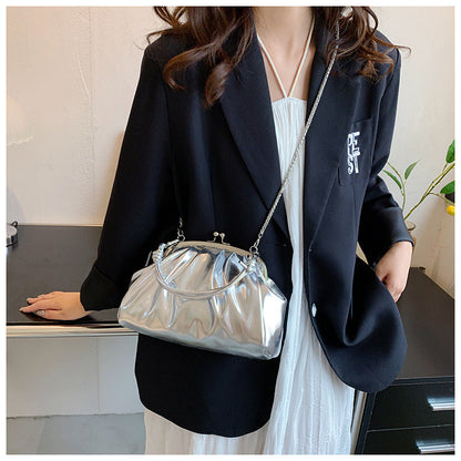 Silver Metallic Colore Crossbody Handbag - Onlymaker Trending