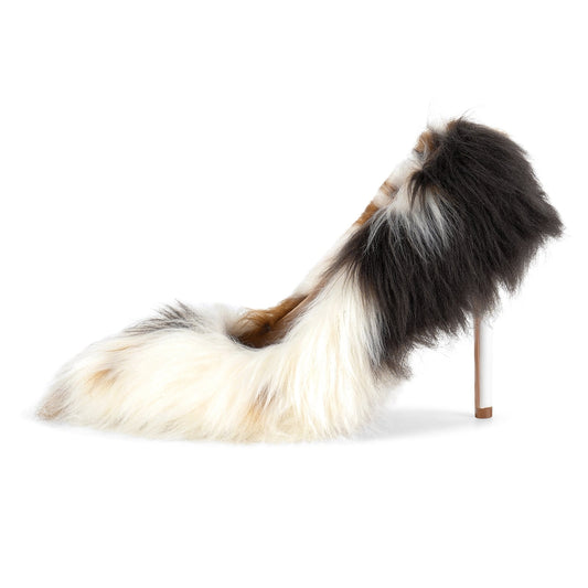 Fur Pointed Toe Stiletto Pumps - Onlymaker Sale