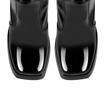 Square Toe Chunky Heels Platform Over The Knee Boots - Onlymaker Premium
