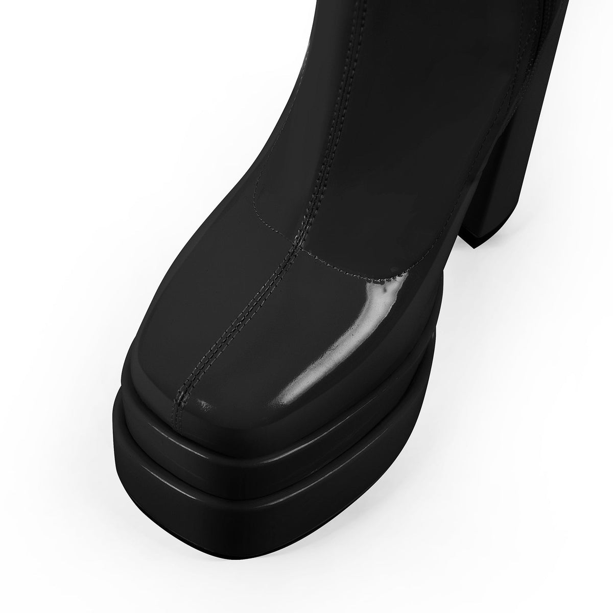 Patent Leather Platform Knee High Boots - Onlymaker Smart Buy