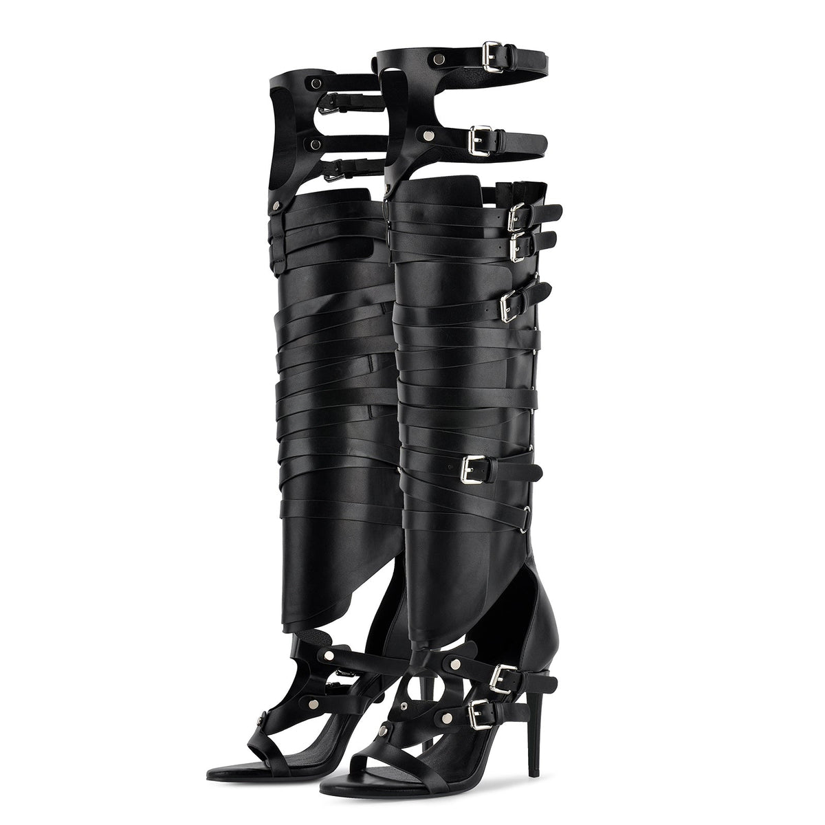 Gladiator Multi Buckles Thigh High Boots Sandals - Onlymaker Best Seller