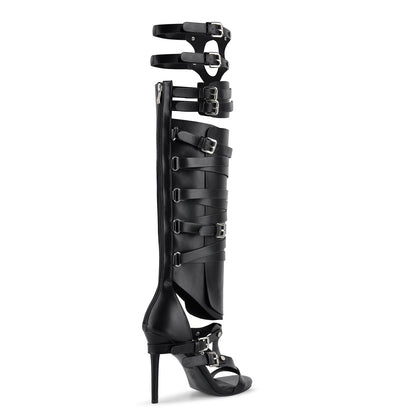 Gladiator Multi Buckles Thigh High Boots Sandals - Onlymaker Best Seller