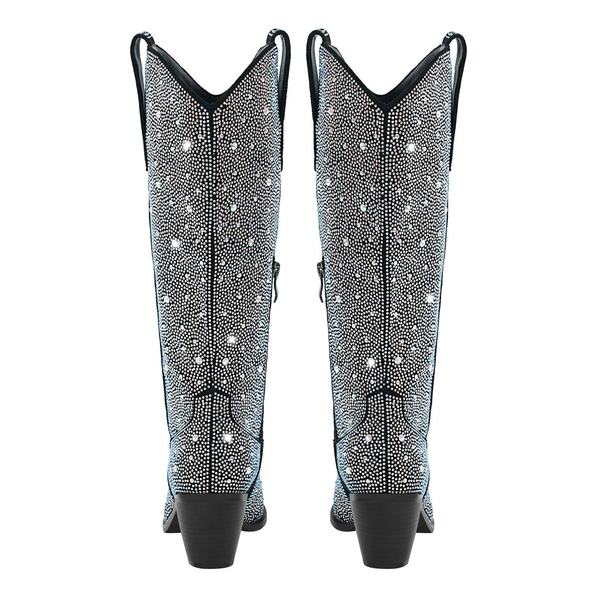 Rhinestone Pointed Toe Knee High Western Boots - Onlymaker Essential