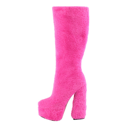 Fur Platform High Heels Boots - Onlymaker Exclusive