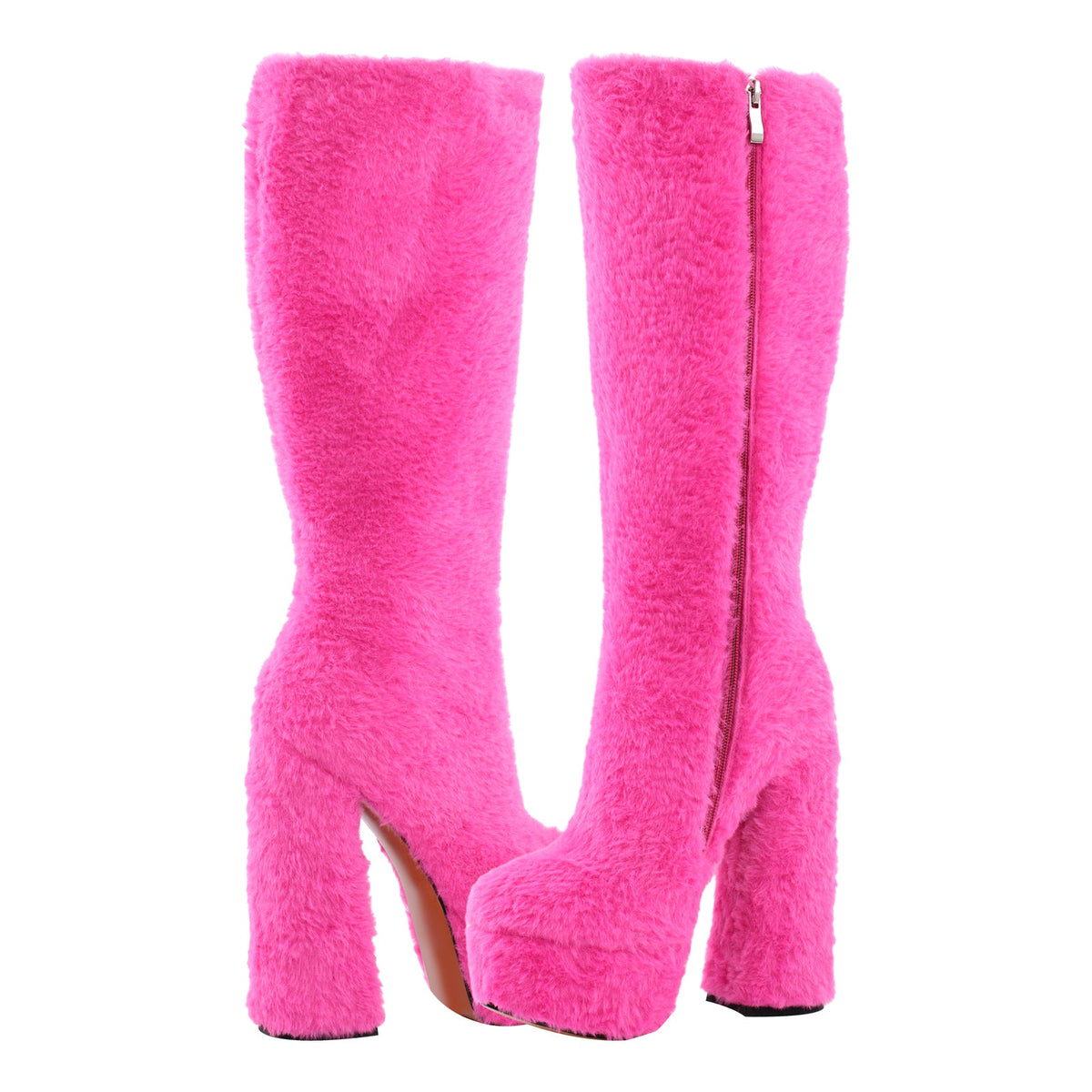 Fur Platform High Heels Boots - Onlymaker Exclusive