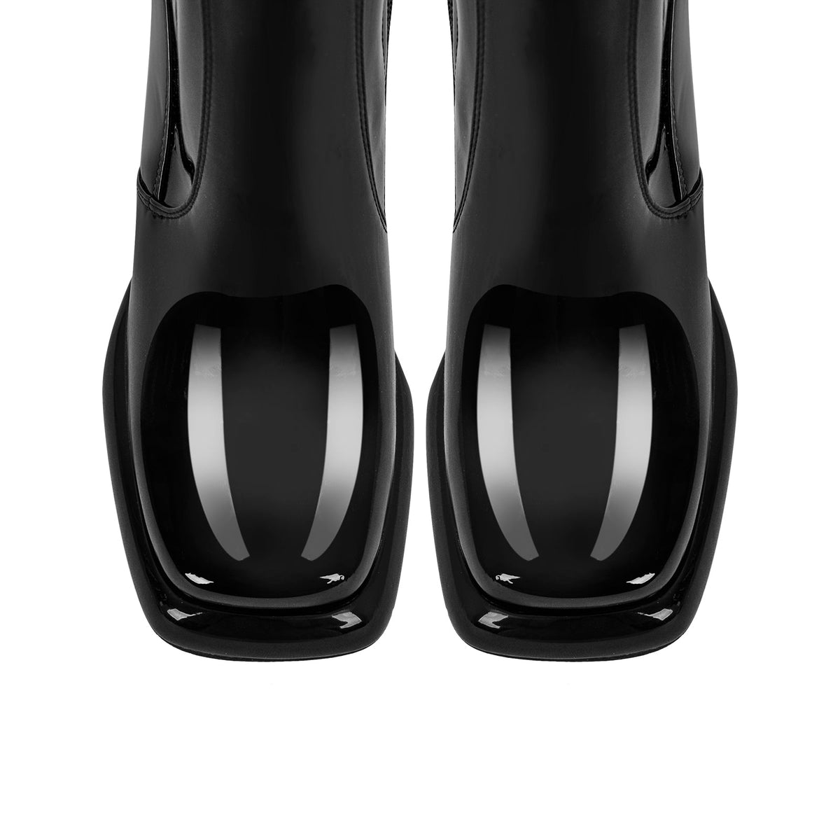 Platform Square Toe Chunky Heel Knee High Boots - Onlymaker Deals