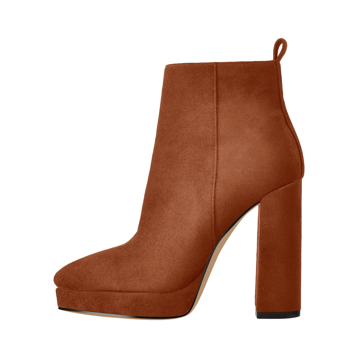 Suede Pointed Toe Chunky Heel Ankle Boots - Onlymaker Popular