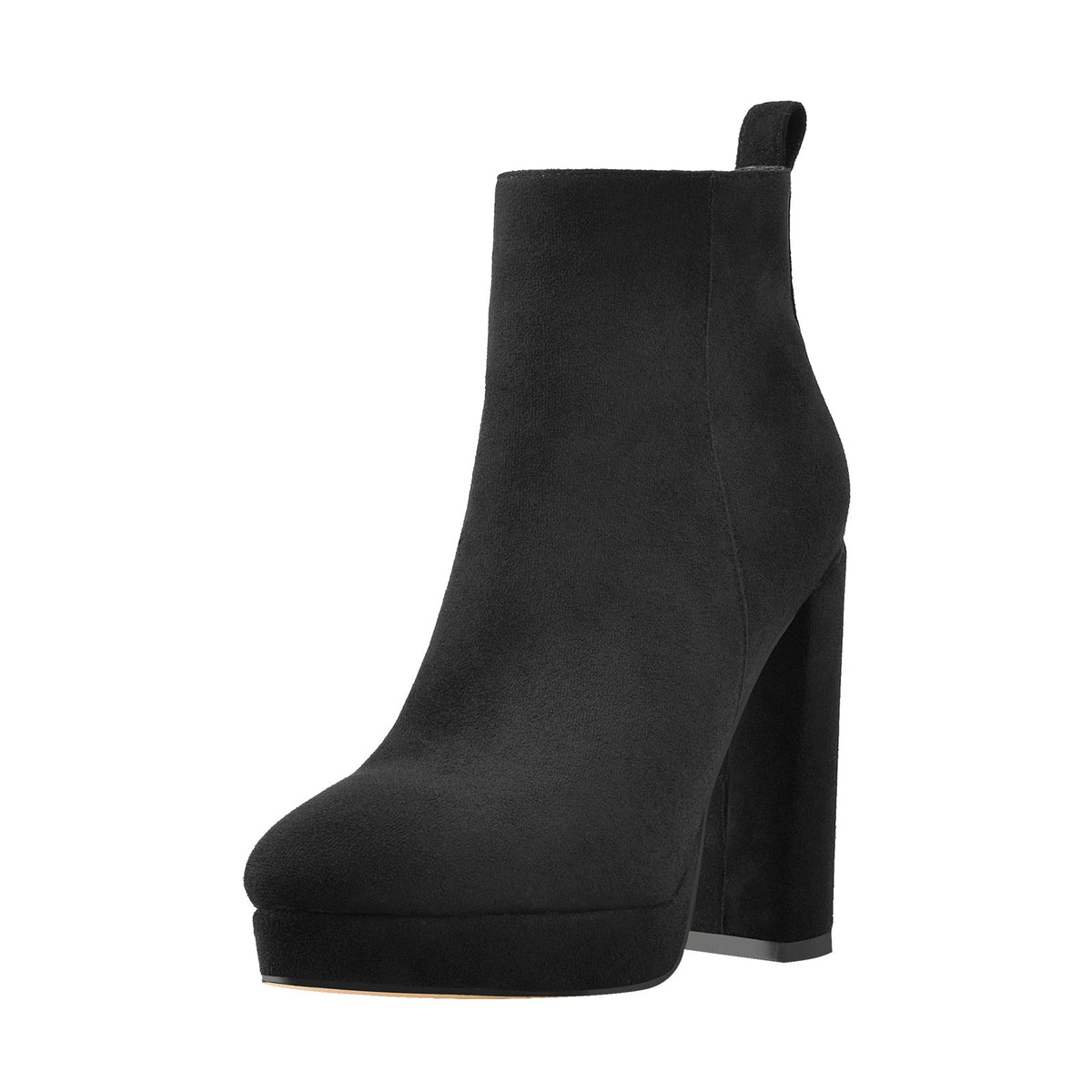 Suede Pointed Toe Chunky Heel Ankle Boots - Onlymaker Popular
