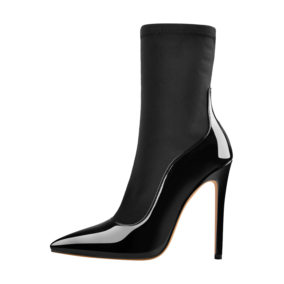 Pointed Toe Minimalistic Stretch Stiletto Ankle Boots - Onlymaker Value