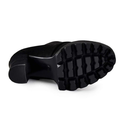 Black Heeled Work Boots Cool Booties - Onlymaker Trusted